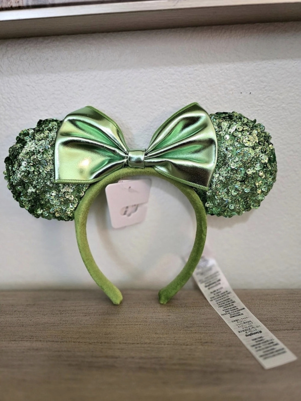 Disney Parks Emerald Green Sequin Minnie Mouse Ear Headband
